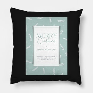 Merry Christmas & Happy New Year Greeting Card 01 Pillow