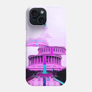 Washington DC Obelisk Washington Monument Capitol Building Glitch Art Phone Case