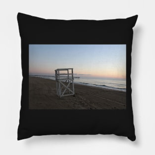 Lifeguard Chair at Sunrise Pillow