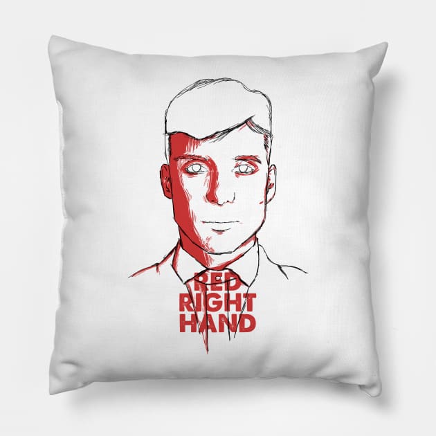 Red Right Hand Pillow by skeletonplace