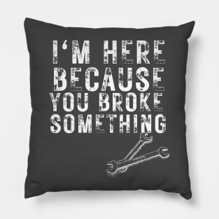 i'm here because you broke something Pillow