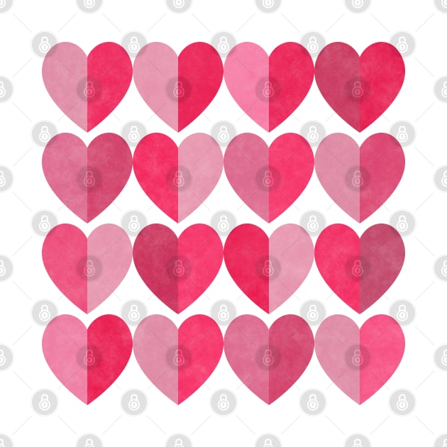 Shades of Love Pink Hearts by FAROSSTUDIO