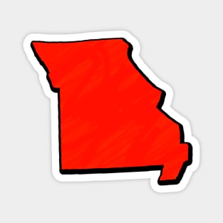 Bright Red Missouri Outline Magnet