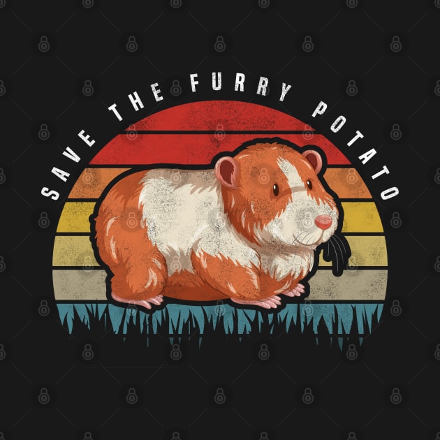 Save The Furry Potato, Retro Vintage Cute Hamster by BenTee