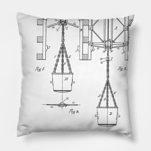 Sinking Mine Shaft Safety Device Vintage Patent Hand Drawing Pillow