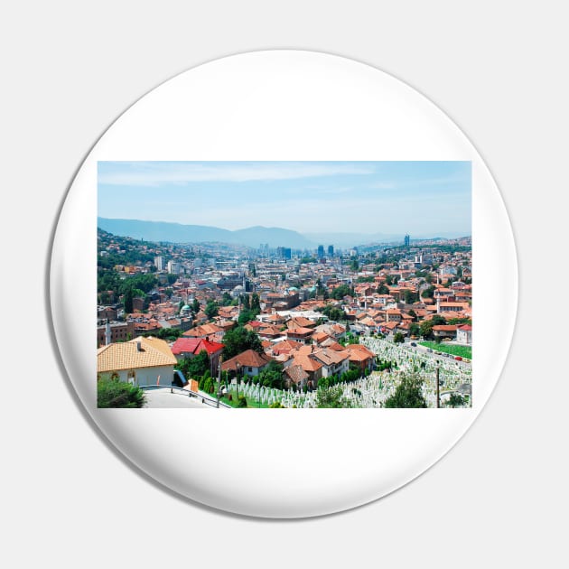 Sarajevo Skyline Pin by jojobob