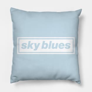 'Sky Blues' Oasis inspired design for Manchester City FC fans in white Pillow