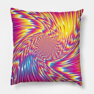 Colorful Spiral White Pillow