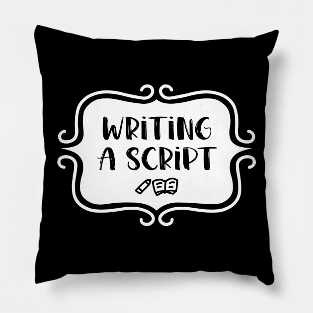 Writing a Script - Vintage Typography Pillow by TypoSomething