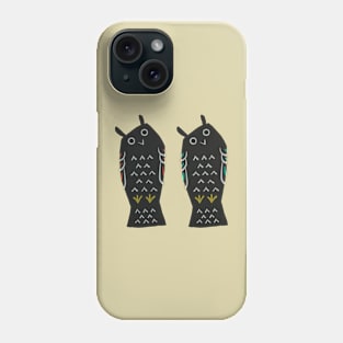 Curious owls with a good listening skill Phone Case