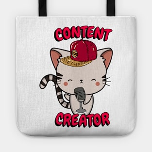 Cute Tabby cat is a content creator Tote