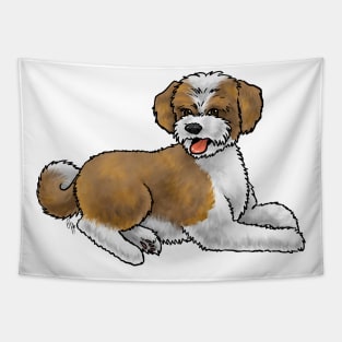 Dog - Aussiedoodle - Brown and White Tapestry