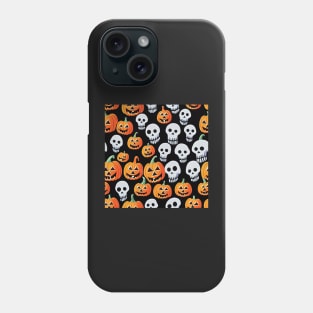 Spooky Halloween cartoon pattern art 9 regular grid Phone Case