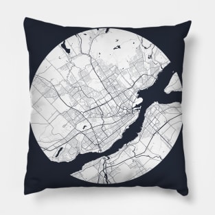 Quebec, Canada City Map - Full Moon Pillow