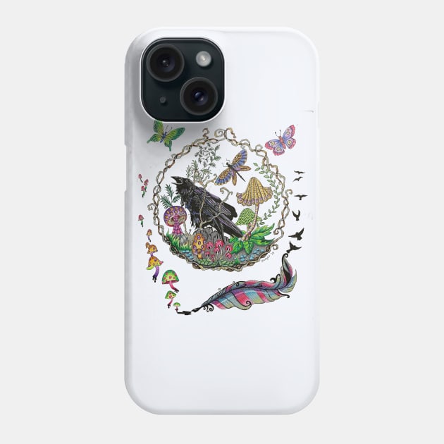 Raven's Mushrooms Phone Case by Delight's Fantasy Art