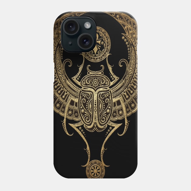 Winged Egyptian Scarab Beetle with Ankh Phone Case by jeffbartels