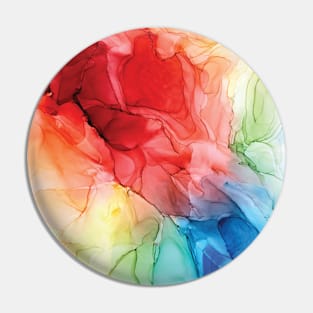 Rainbow Good Vibes Abstract Painting Pin