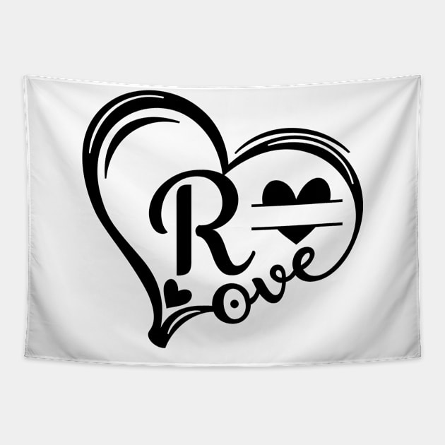 letter r monogram in the shape of love Tapestry by Candy Store