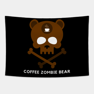 Coffee zombie bear Tapestry