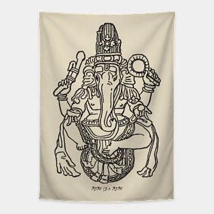 Lord Ganesha Indian God Tapestry