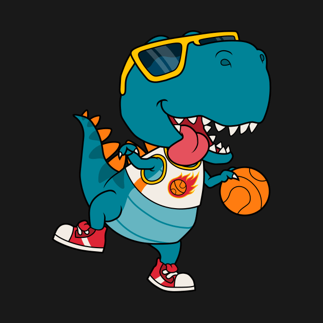 Dinosaur Playing Basketball by sufian