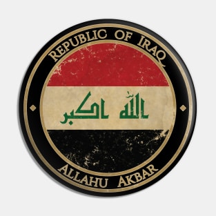 Vintage Republic of Iraq Asia Asian Flag Pin