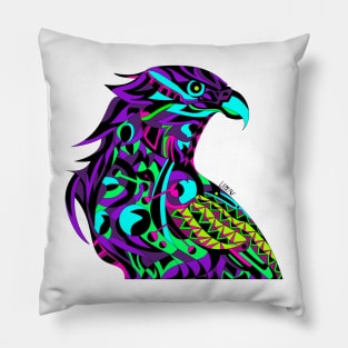 mecha peregrine falcon halcon ecopop in mexican techno organic tribal totonac patterns Pillow