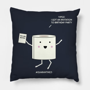 Yipee I got an invitation to birthday party - white text Pillow