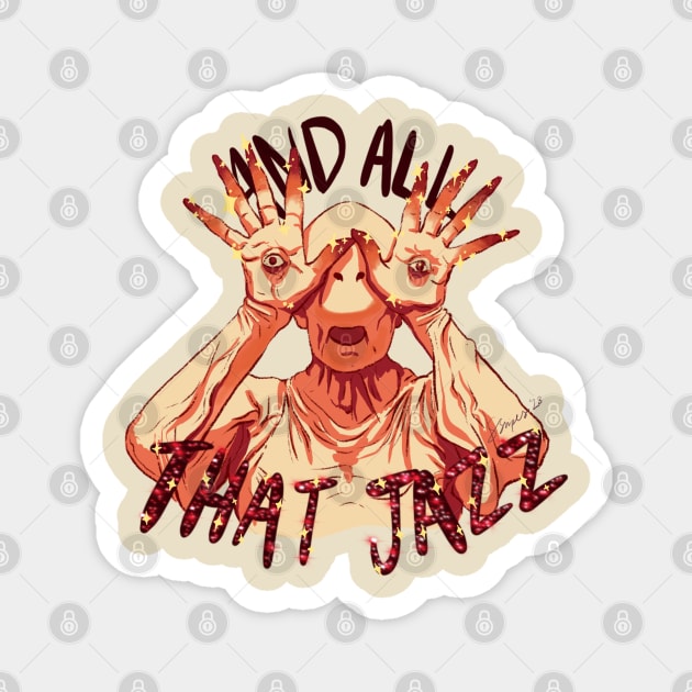 Pale Man Jazz Hands Magnet by Sierra Snipes Studio