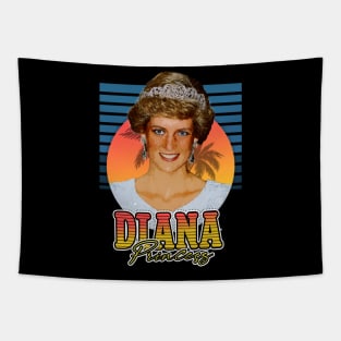 Retro Style Flyer Princess Diana 80s Tapestry