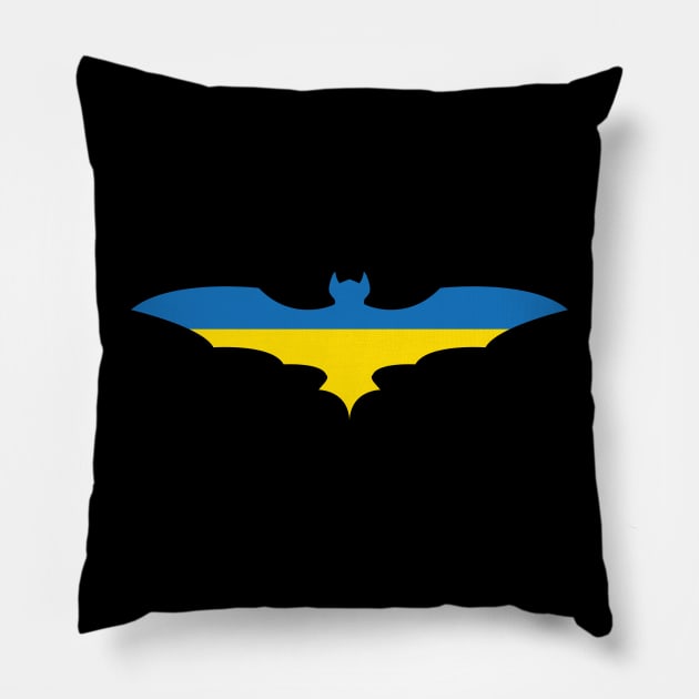 Ukrainian Bat Flag Pillow by Wickedcartoons