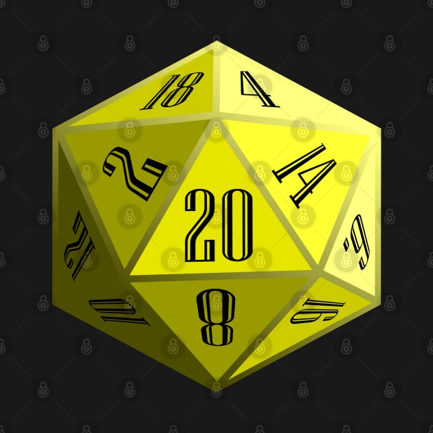 Yellow D20 by Crew