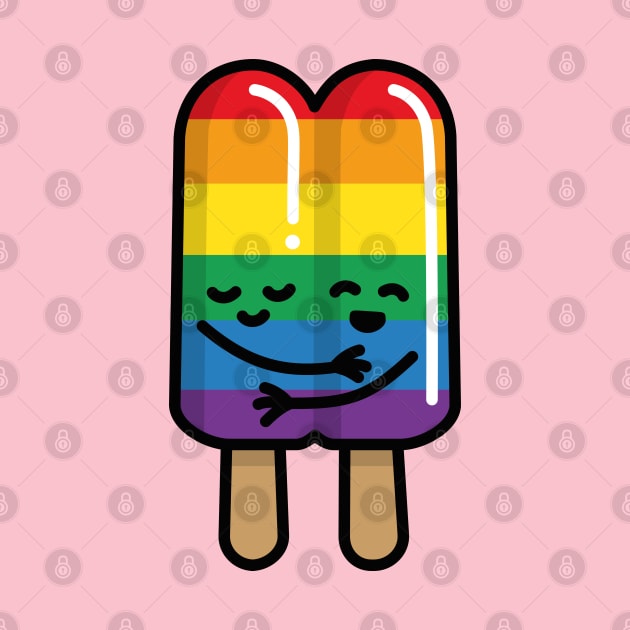 Lesbian Gay couple popsicle Rainbow flag LGBT love by LaundryFactory