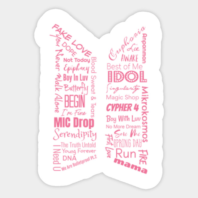 The Favs In Pink Bts Sticker Teepublic
