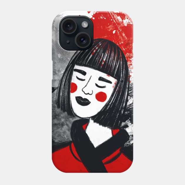 Asian woman illustration Phone Case by Nastya Li