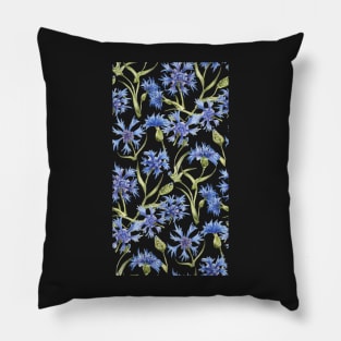 pattern with blue wildflowers Pillow