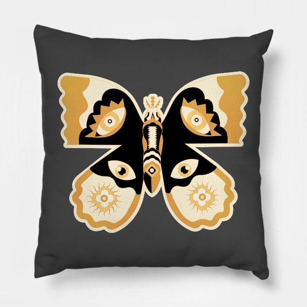 Butterfly Effect: The Ultimate Black and Gold Transformation Pillow by yoaz
