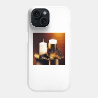 White Candles with Gold Base Phone Case