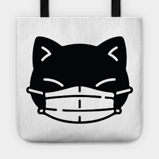 Black Cat Face Mask Pew Pew Madafakas Tote