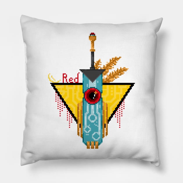 Transistor Pixel Art Pillow by AuroraCelestine