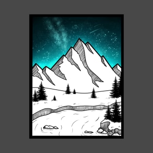 Milky Way Mountains T-Shirt