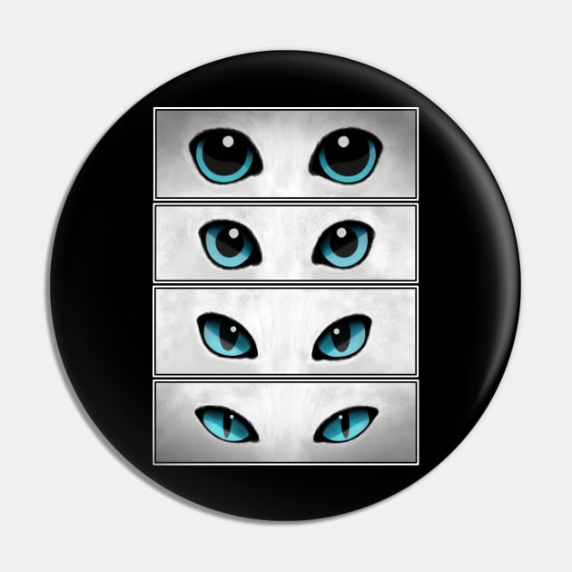 Blue Cat Eyes | White Cat Pin by ImaginativeWild