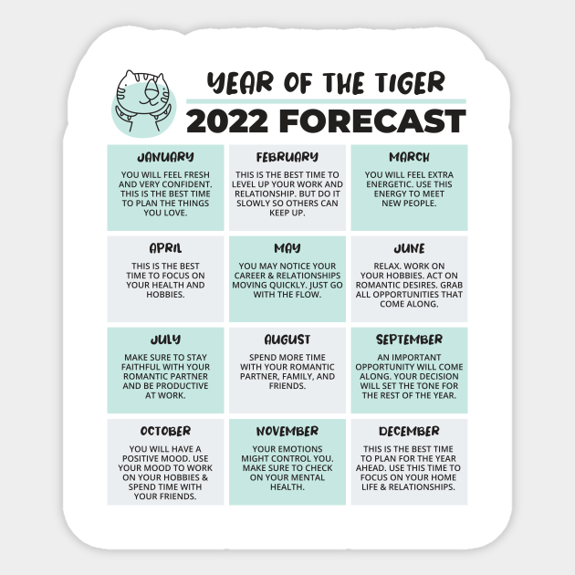 2022 Year of the Tiger Chinese Horoscope Luck Predictions - Year Of The Tiger - Sticker | TeePublic 2022 Year of the Tiger Chinese Horoscope Luck Predictions - Year Of The Tiger - Sticker | TeePublic
