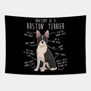 Black Brindle Boston Terrier Dog Anatomy Tapestry