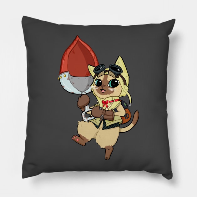 Palico Pillow by shootingstarsaver@gmail.com