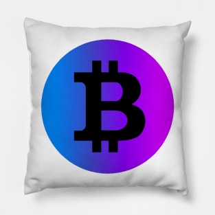 Astral Bitcoin - Black on White Pillow