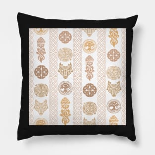 Celtic Talismans Brown Pillow