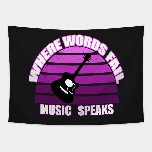 where words fail music speaks guitar | music lovers and dance | pop song Tapestry by stylechoc
