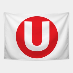 Letter U Big Red Dot Letters & Numbers Tapestry