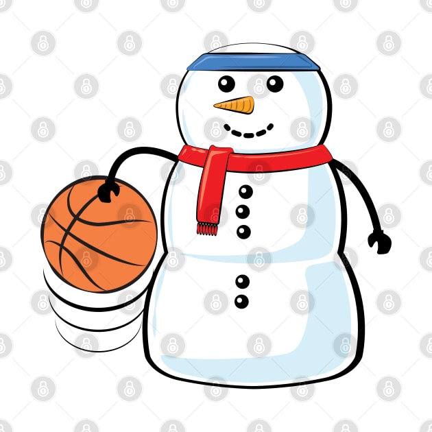 Funny Christmas Basketball Snowman by DesignWood-Sport